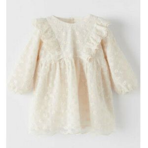 NWOT ZARA Girls Embroidered Dress With Tulle